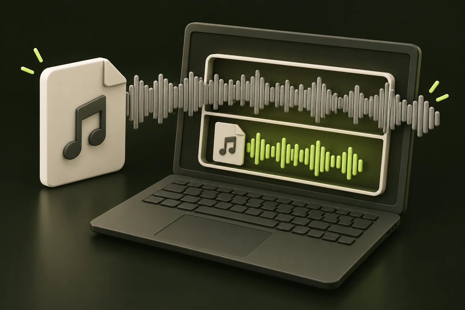 A long audio bundle exceeds a browser memory container while a shorter file fits inside.